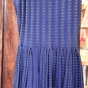 Milly pleated flare dress in NAVY color